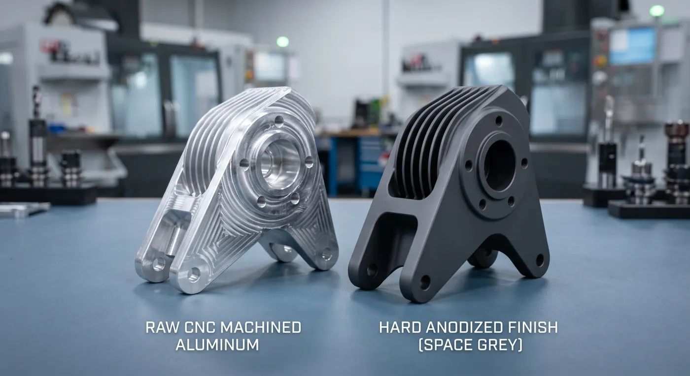 Anodized CNC machined aluminum comparison